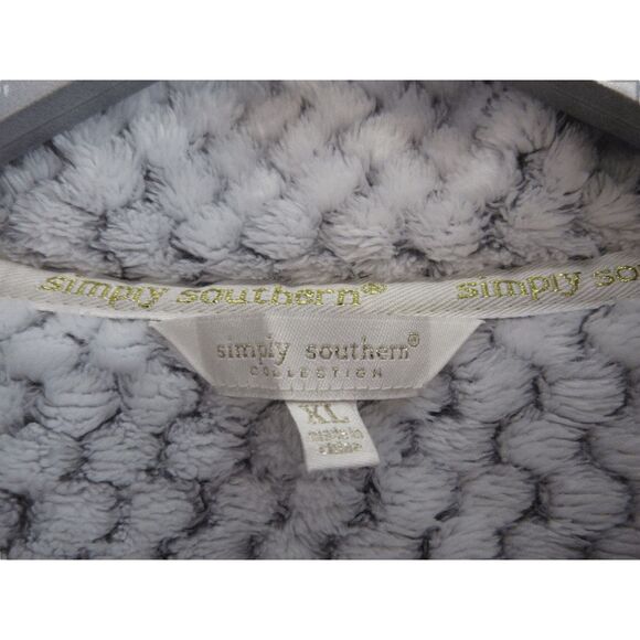 New Simply Southern Sherpa Cozy Pullover Jacket T-Snap Gray XL - Picture 4 of 7